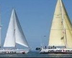 Two boats sailing in Wales